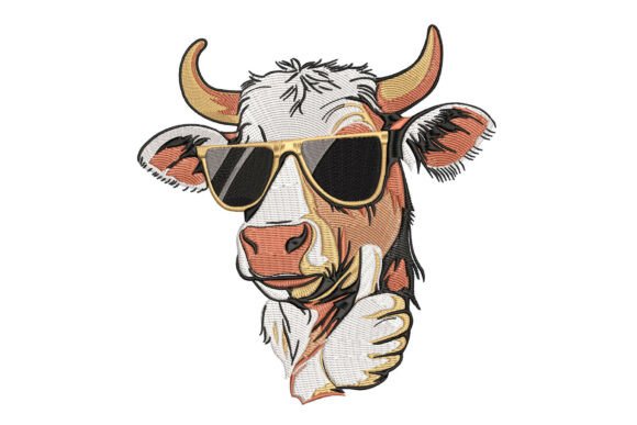 Bull: A Bold, Modern Farm Animal Embroidery Design