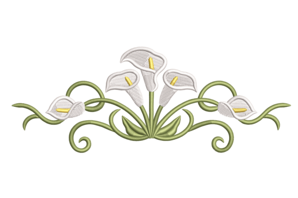 Calla Lily Border: Elegant Seasonal Embroidery