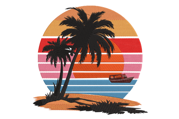 Tropical Sunset Palms Boat: A Designer’s Review for Merch